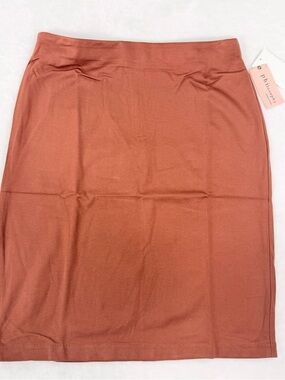 Philosophy Republic Pencil Skirt Size 8 Rust Orange Gold Zipper Back NWT